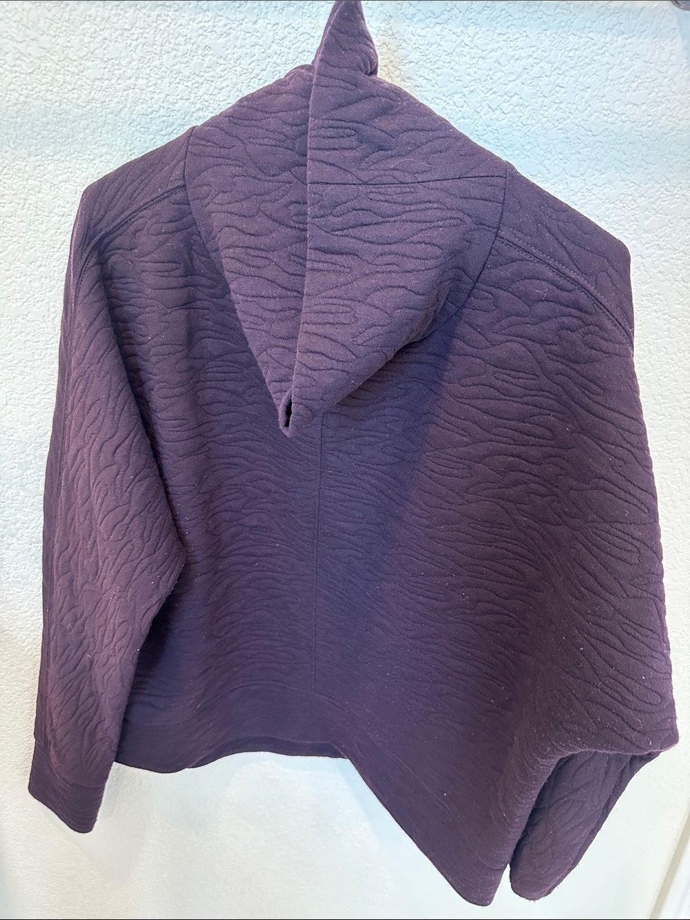 Zella Quilted Hooded Poncho in Plum Purple